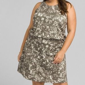 Prana Mandoline Sleeveless Racerback Built-In Bra Wicking Dress Plus Sz 1X Slate